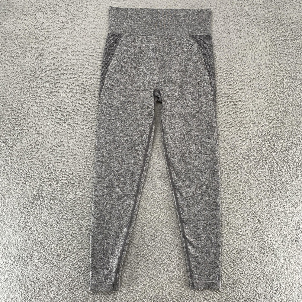 Gymshark Flex Leggings Womens Large Gray High Rise Seamless Ankle Gym Workout